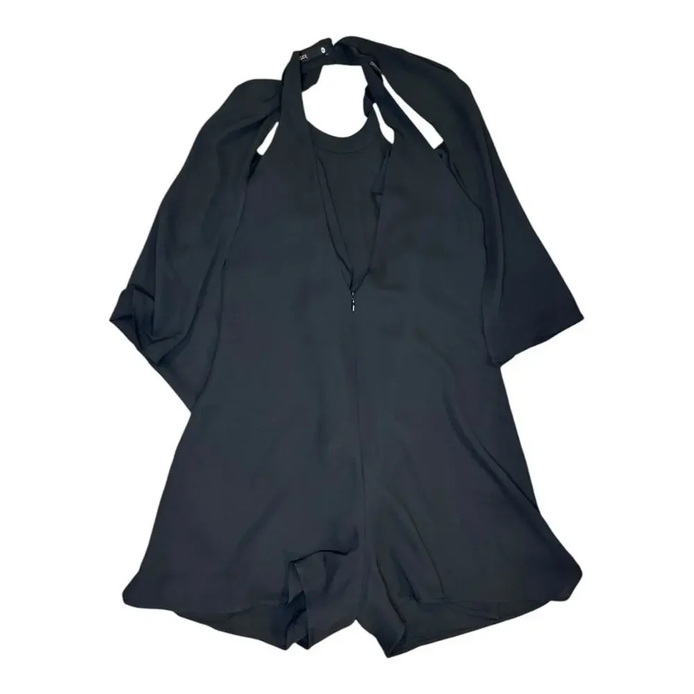 Krisa Women's XS Black Halter Neck Romper Casual‎ Summer Sleeveless EUC - Picture 3 of 4